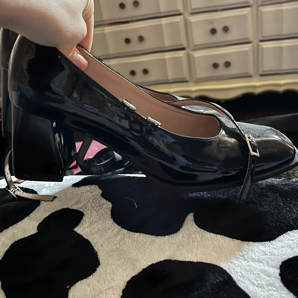 Black Double-Buckle Mary-Janes